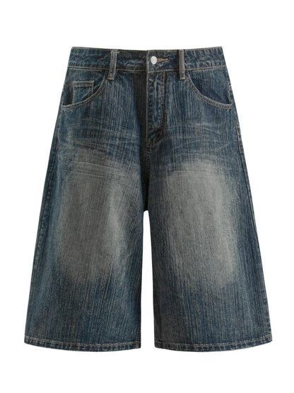 Men's Wide Leg Denim Shorts Blue Easy Apparels