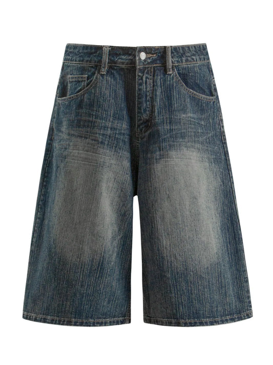 Men's Wide Leg Denim Shorts Blue Easy Apparels