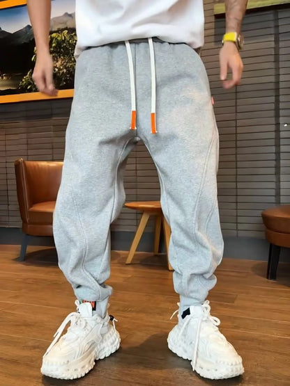 Men's Plus Size Casual Drawstring Joggers Grey Easy Apparels
