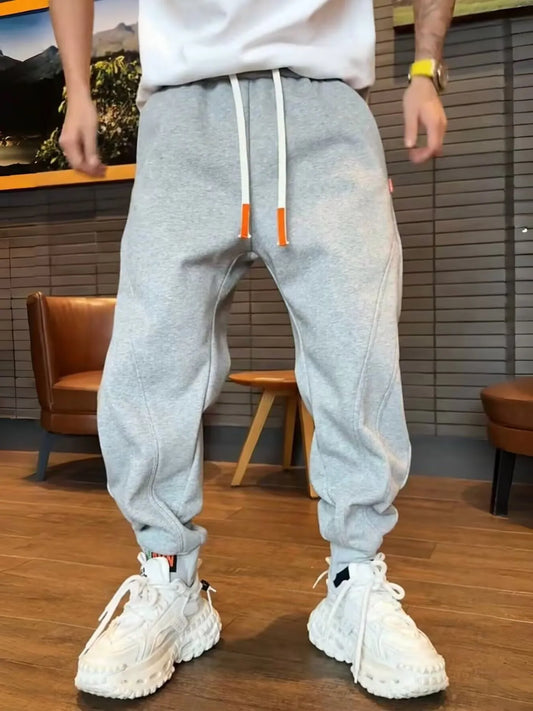 Men's Plus Size Casual Drawstring Joggers Grey Easy Apparels