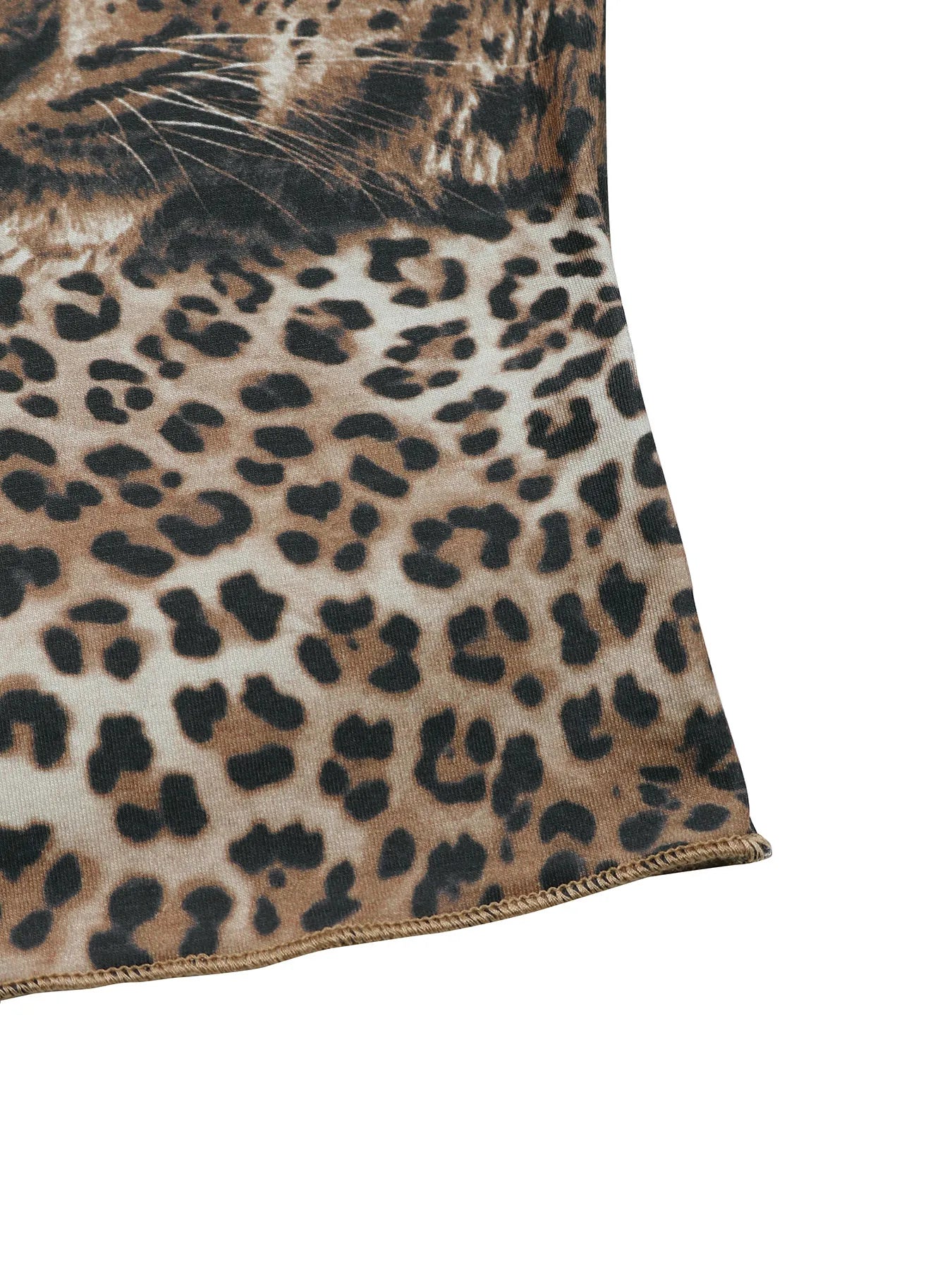 Trendsi Leopard Print Long Sleeve Fitted T-Shirt