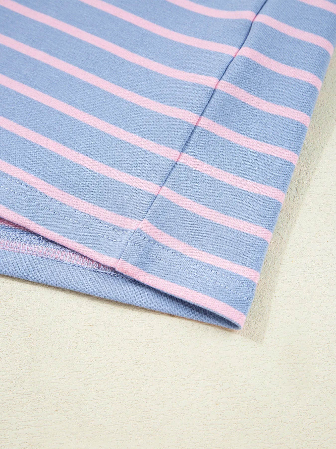 Trendsi Stripe Oversize Contrast Trim Drop Shoulder Sweatshirt