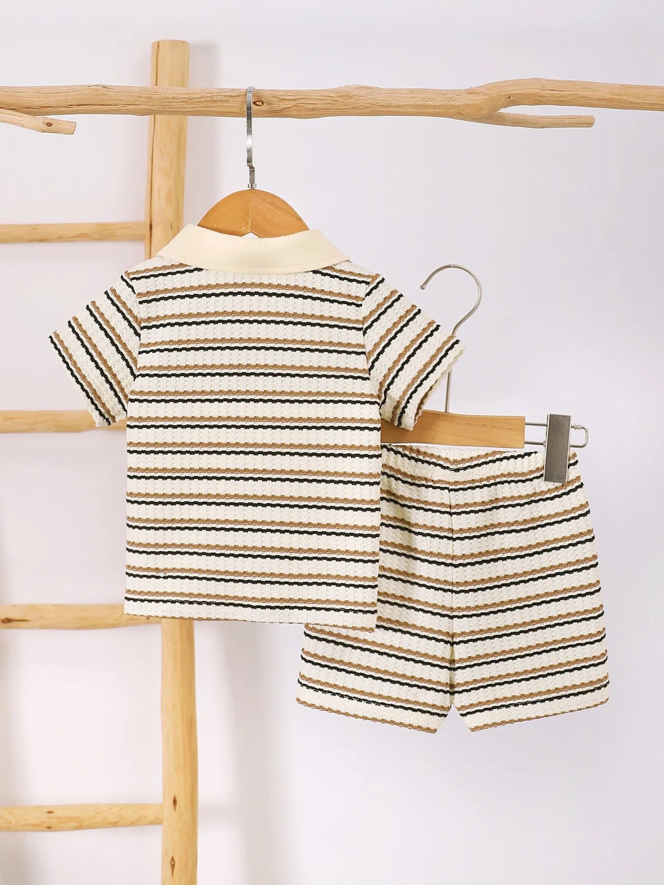 Children's Striped Short Sleeve Polo and Pants Set Easy Apparels