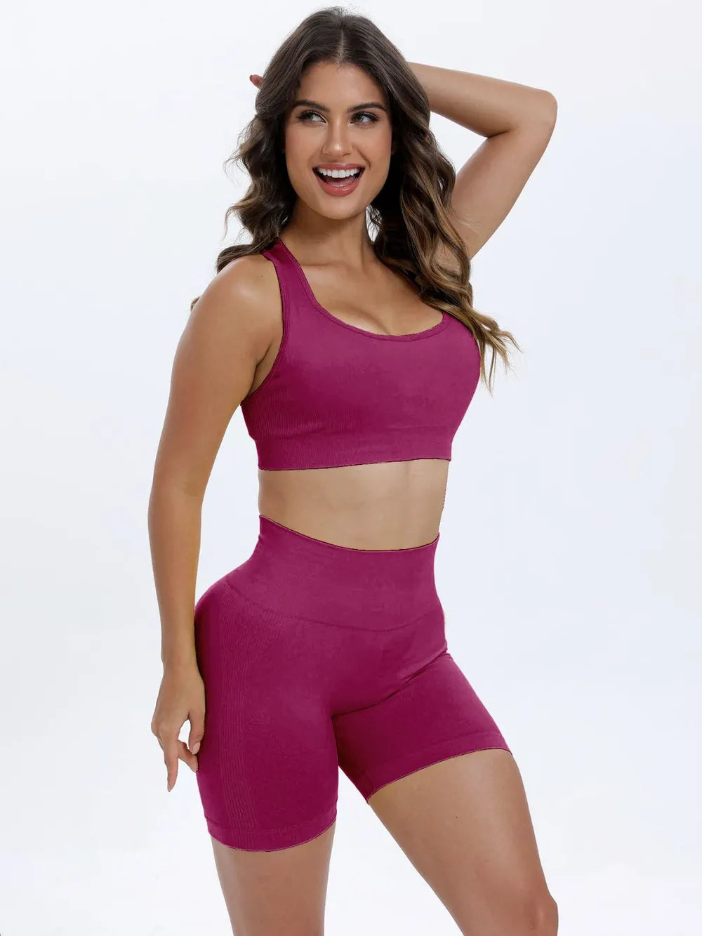 Scoop Neck Wide Strap Top and Shorts Active Set Easy Apparels