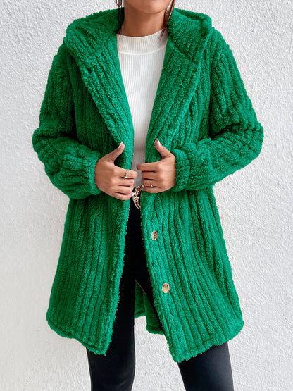 Button Down Hooded Coat Easy Apparels