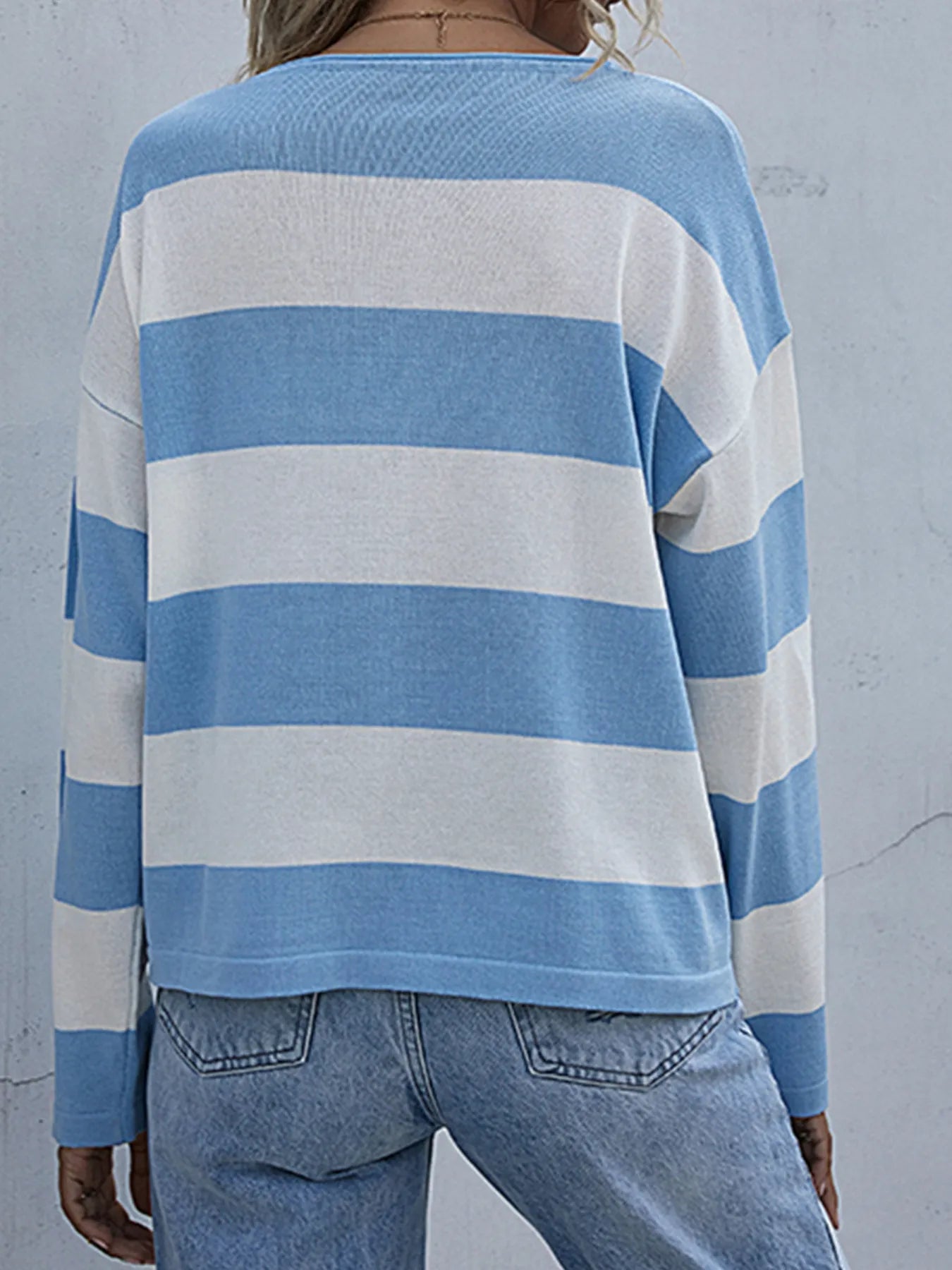 Trendsi Striped Casual Long Sleeve Knit Top