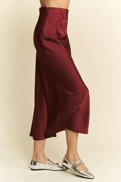 Davi & Dani High Waist Midi Skirt Easy Apparels