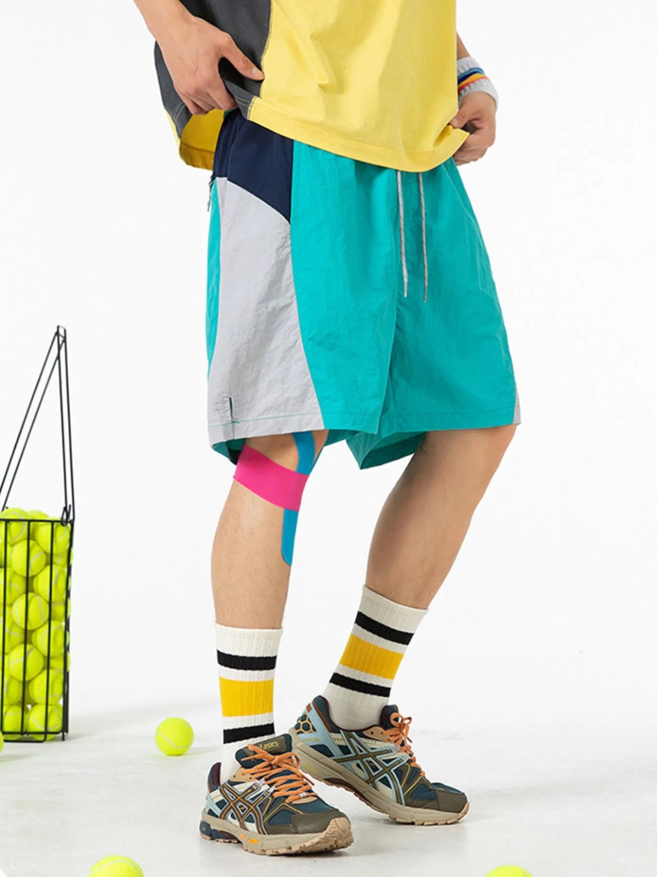 Men's Drawstring Color Block Shorts Easy Apparels