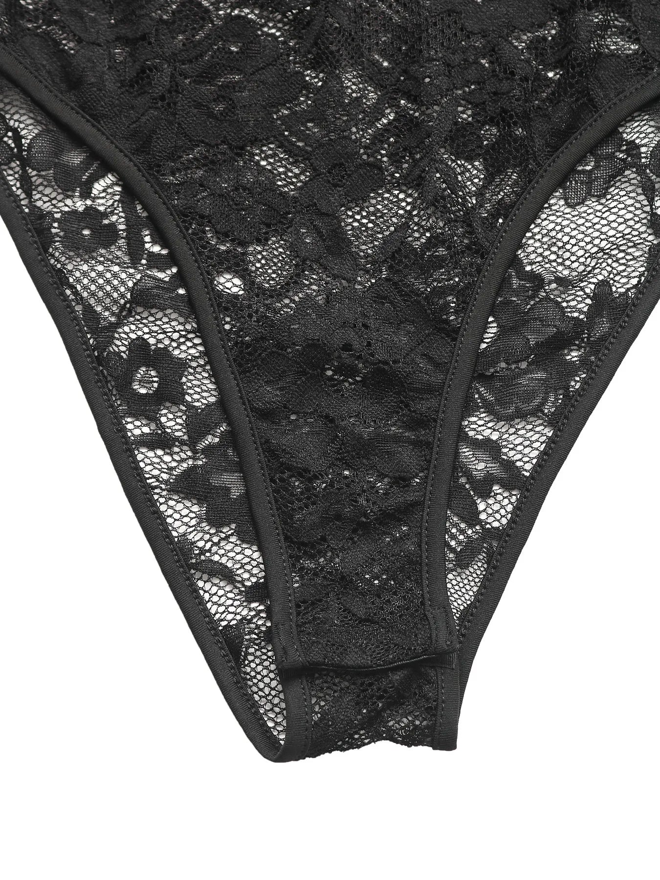 Trendsi Lace Long Sleeve V-Neck Bodysuit
