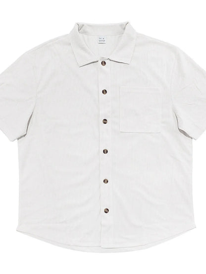 Men's Full Size Button Up Top and Shorts Set Plus Size Easy Apparels