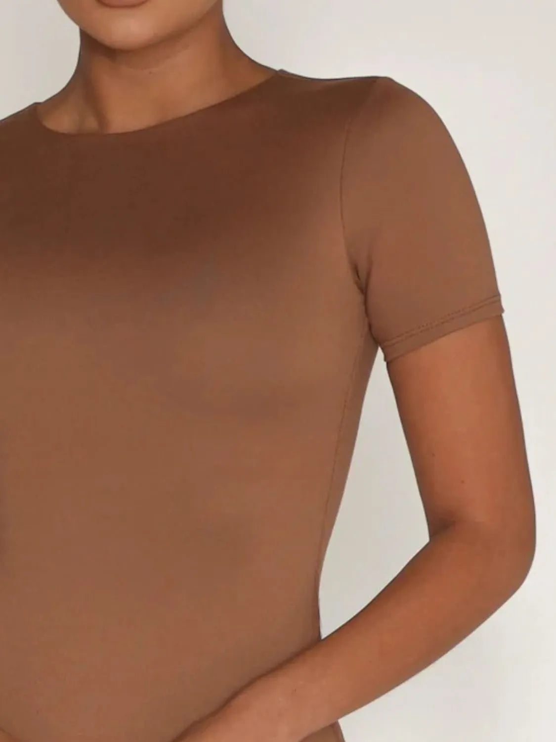 Round Neck Short Sleeve Swim Top Easy Apparels