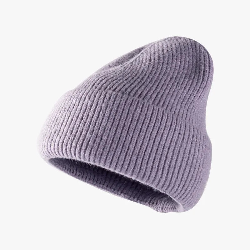 Thermal Solid Knit Hat Lavender One Size Easy Apparels