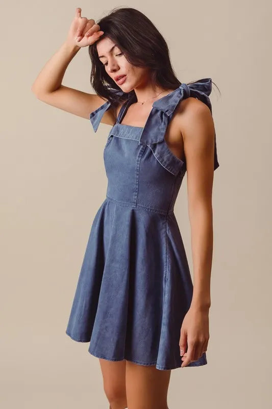 SO ME Fit and Flare Washed Gameday Dress Easy Apparels