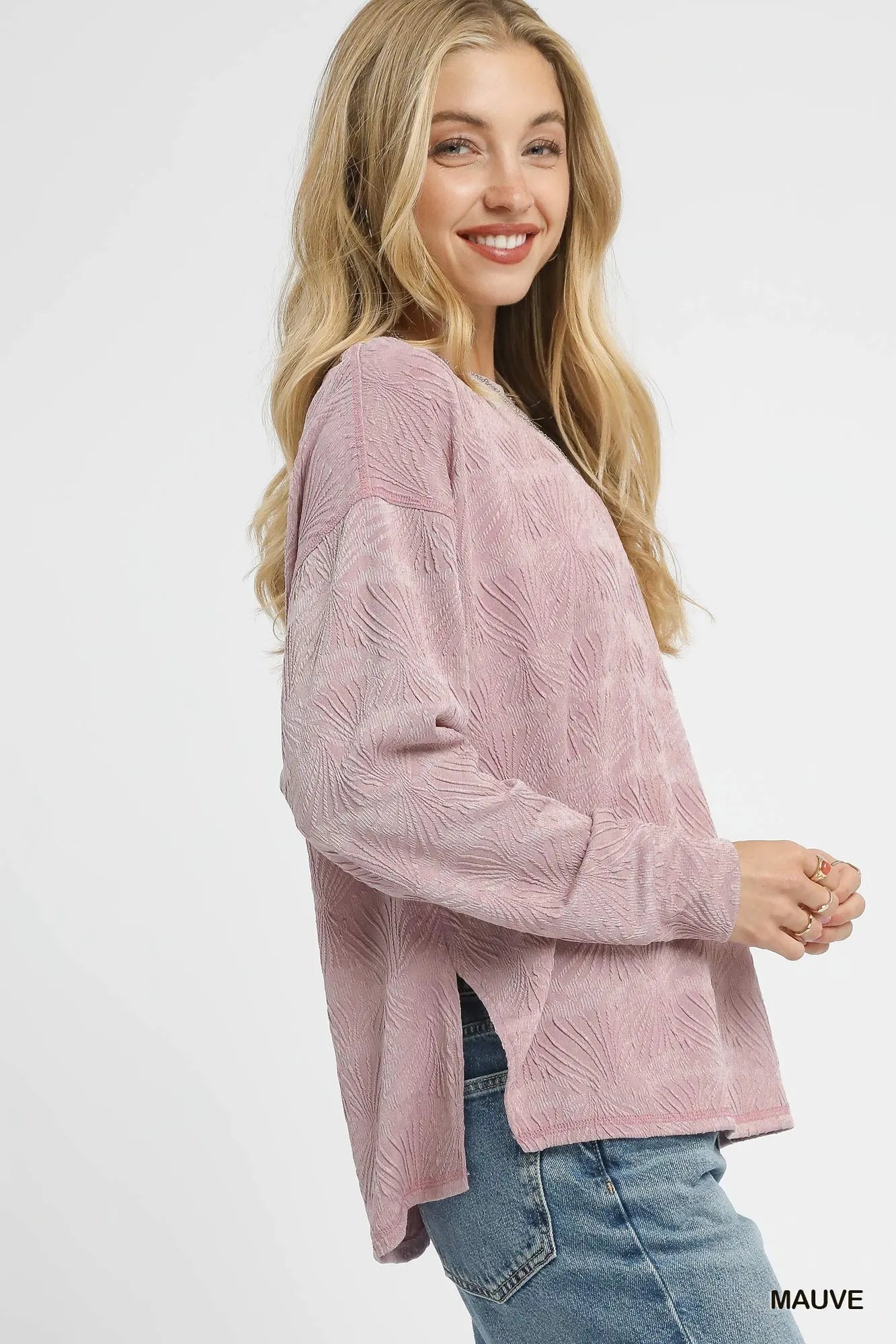 Trendsi Umgee Textured Knit Long Sleeve Top