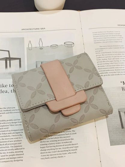 PU Leather Wallet Khaki One Size Easy Apparels