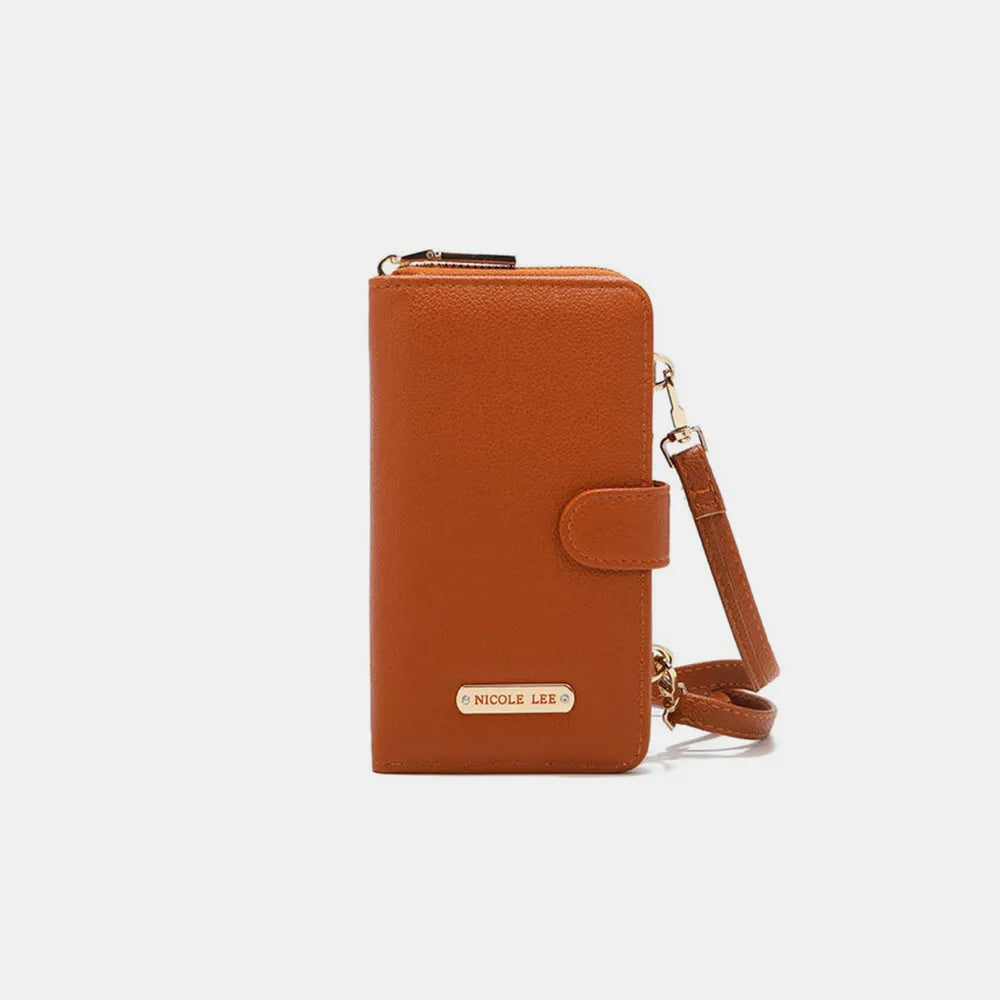 Nicole Lee USA 2 Piece Phone Case Crossbody Wallet Brown One Size Easy Apparels