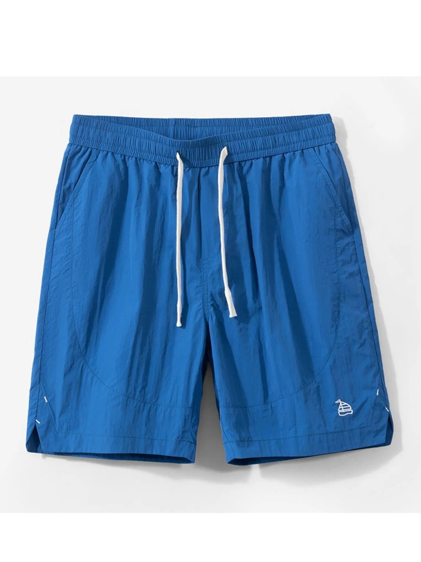 Men's Plus Size Drawstring Pocketed Shorts Lake Blue Easy Apparels