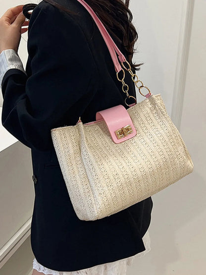 Woven Straw Shoulder Bag Easy Apparels