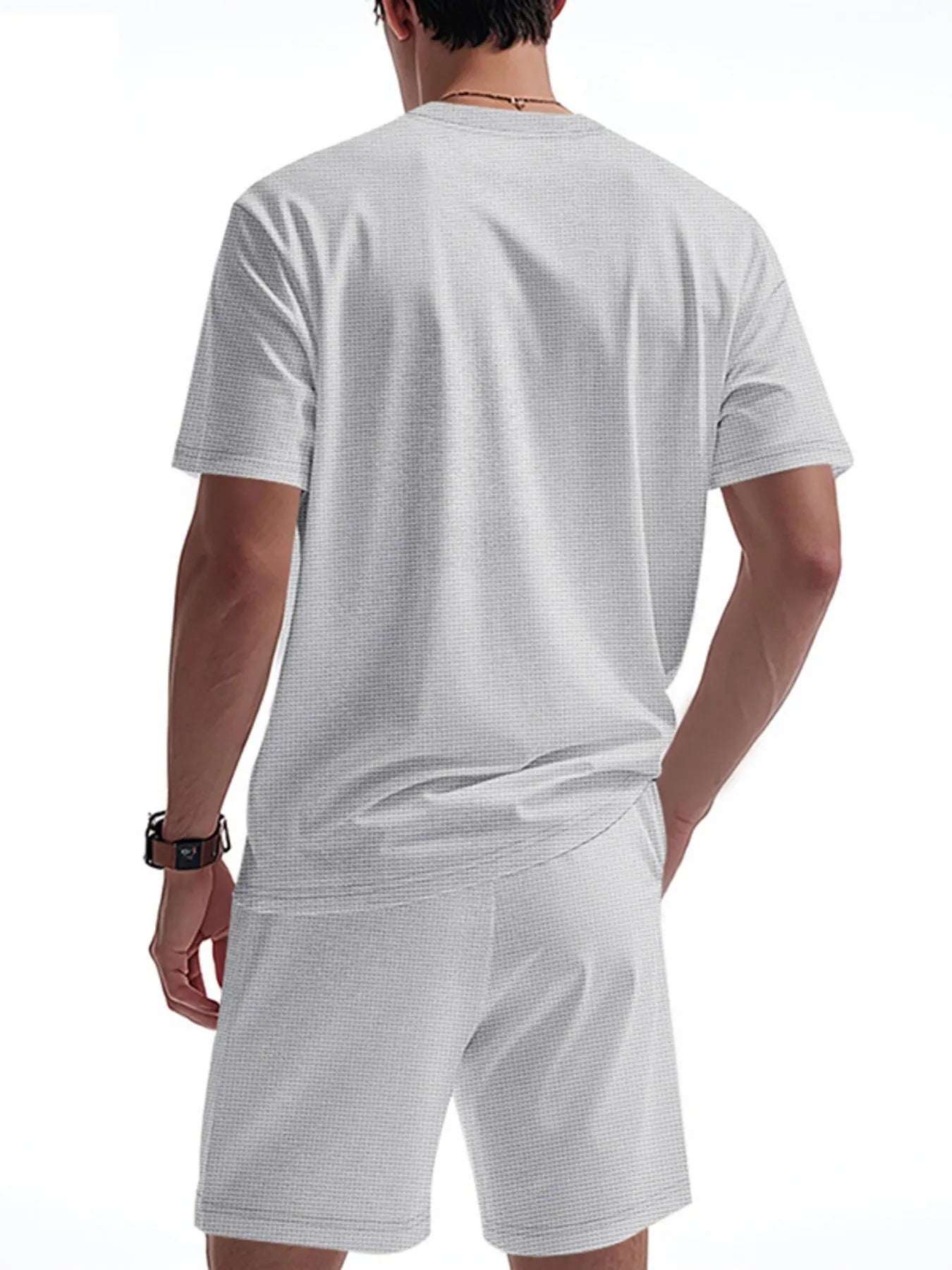 Men's Full Size Round Neck Short Sleeve Top and Shorts Set Plus Size Easy Apparels