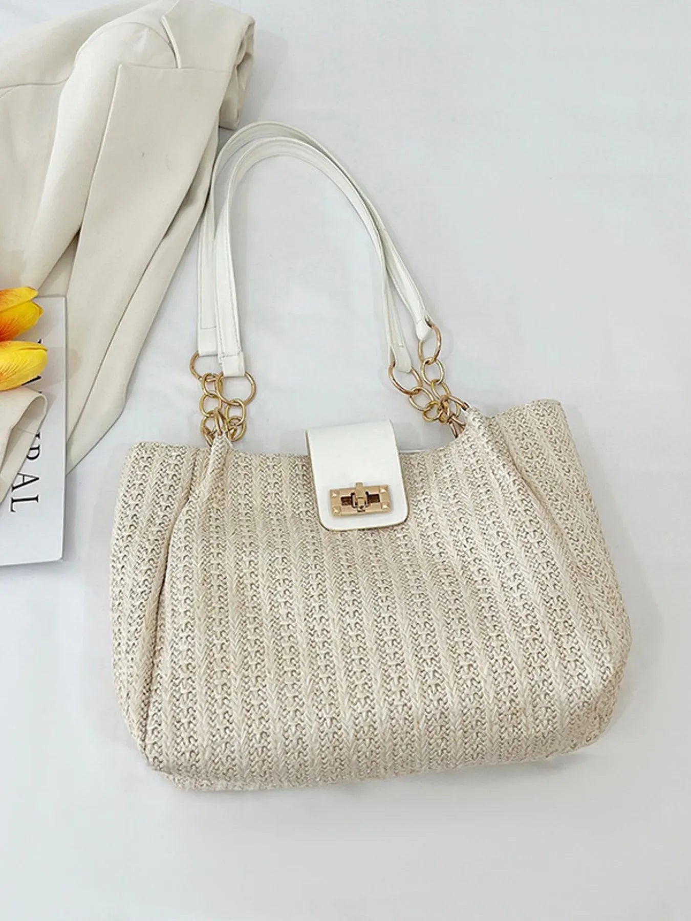 Woven Straw Shoulder Bag Easy Apparels