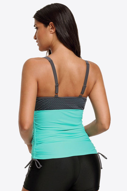 Contrast Sweetheart Neck Swim Cami Easy Apparels