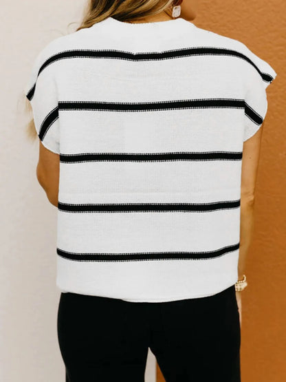 Trendsi Striped Batwing Sleeve Knit Top