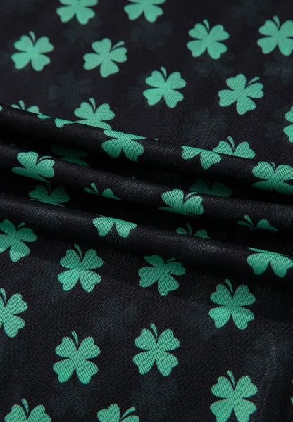 Trendsi Lucky Clover Mock Neck Long Sleeve Bodysuit