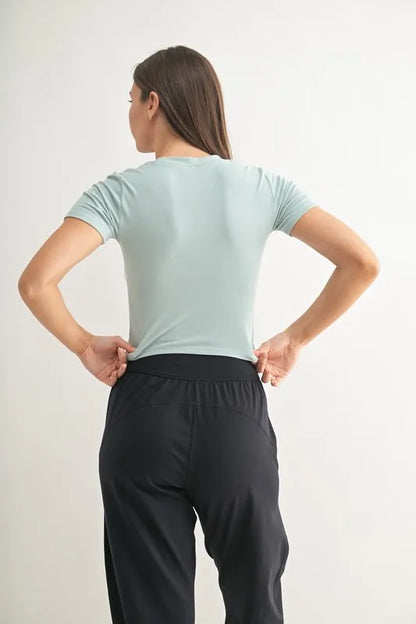 MONO B Essential Micro-ribbed Cropped Athleisure Tee Easy Apparels