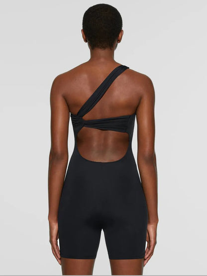 Single Shoulder Active Romper Easy Apparels