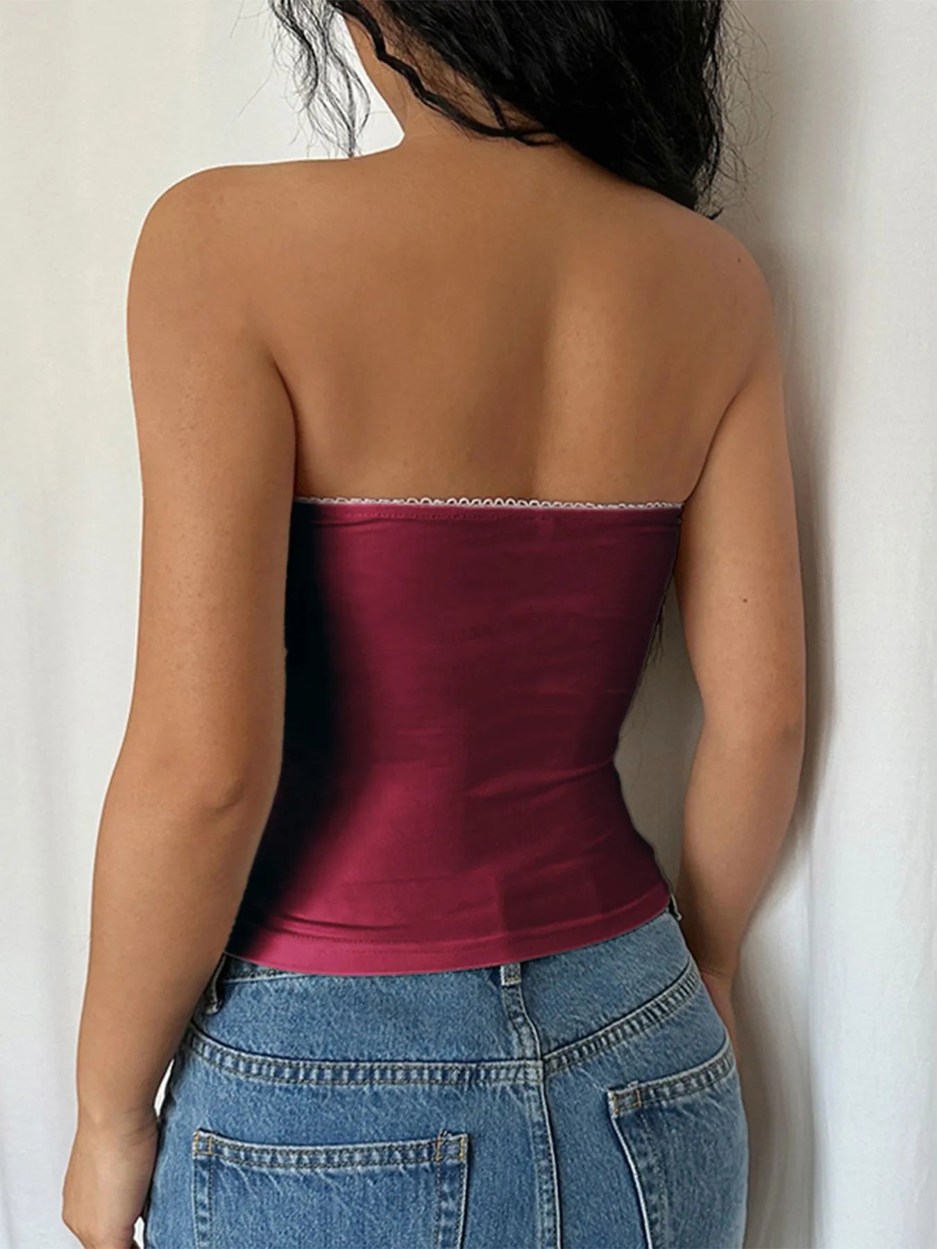 Trendsi Lace Trim Tube Top