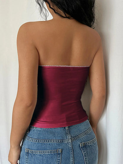 Trendsi Lace Trim Tube Top