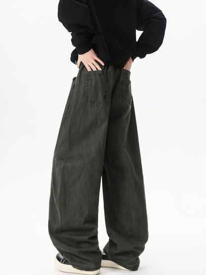 Men's Wide Leg Jeans Military Green Easy Apparels