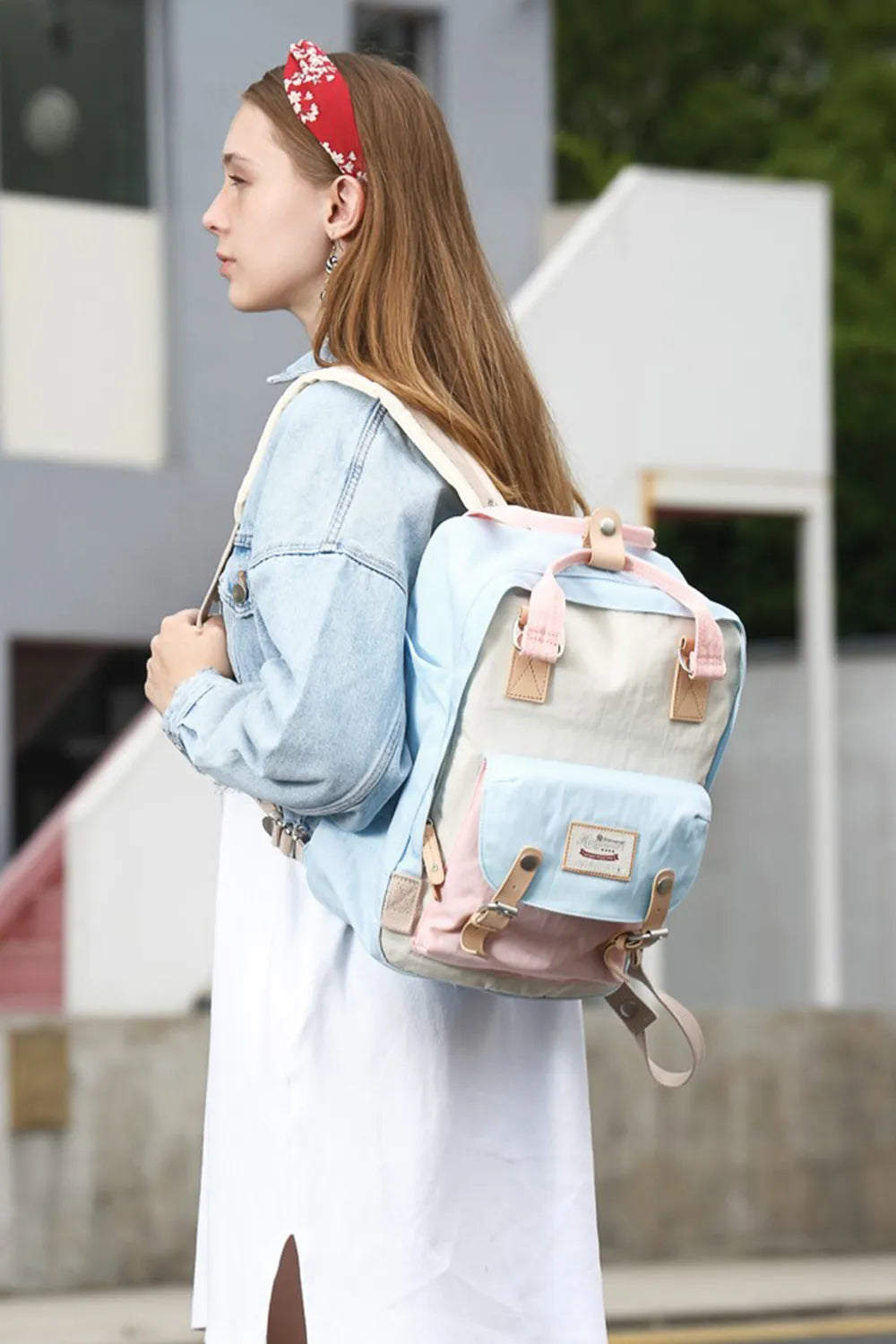 Himawari Contrast Waterproof Nylon Backpack Bag Easy Apparels