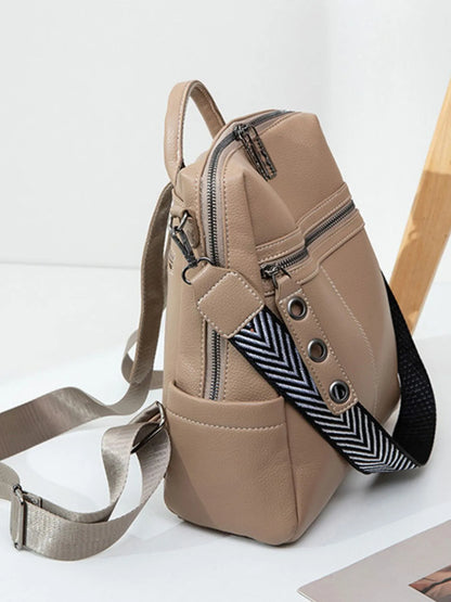 Leather Multi-Compartment Backpack Bag Easy Apparels