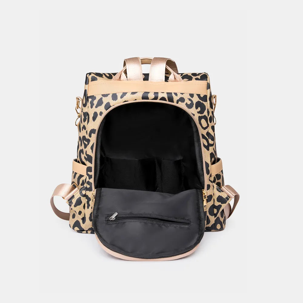 Leopard PU Leather Backpack Bag Easy Apparels