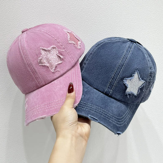 Star Adjustable Baseball Cap Dusty Pink One Size Easy Apparels