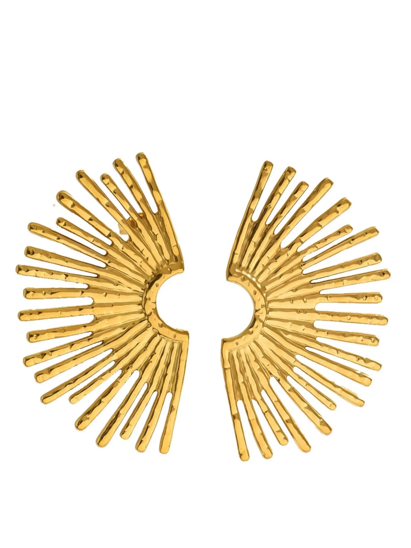 18K Gold-Plated Stainless Steel Sunburst Earrings Easy Apparels