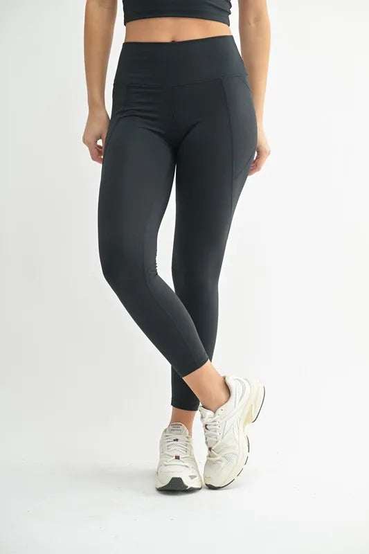MONO B Venice Cloud Light Sculpt High-Waisted Leggings BLACK Easy Apparels