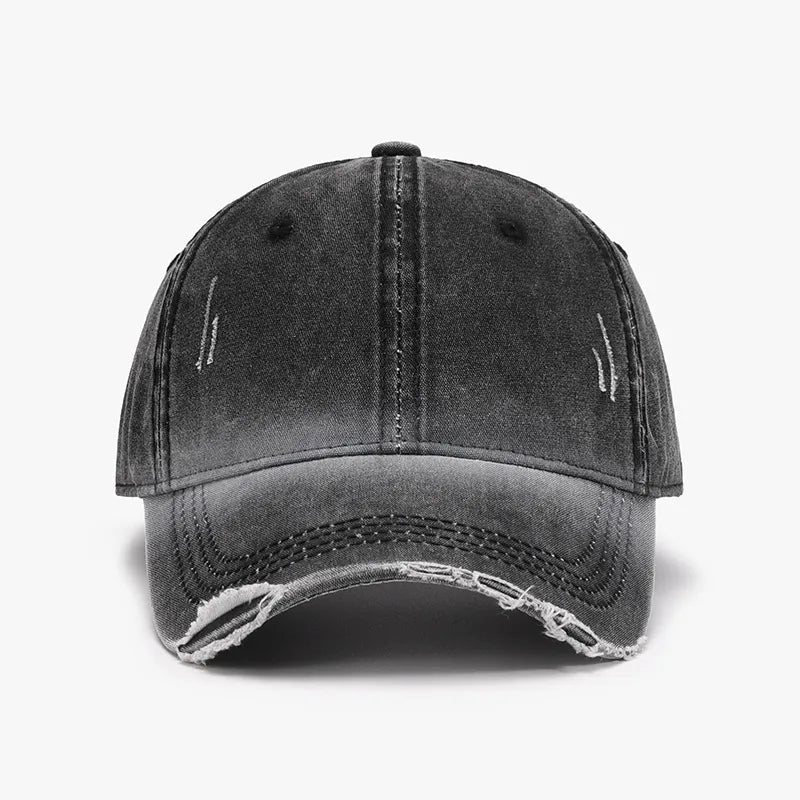 Distressed Washed Adjustable Baseball Cap Dark Gray One Size Easy Apparels