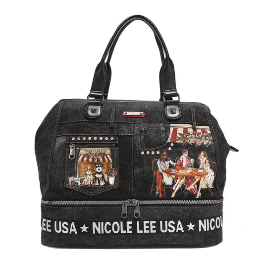 Nicole Lee USA Denim Sisters Secret Weekender Travel Bag SISTERS SECRET One Size Easy Apparels