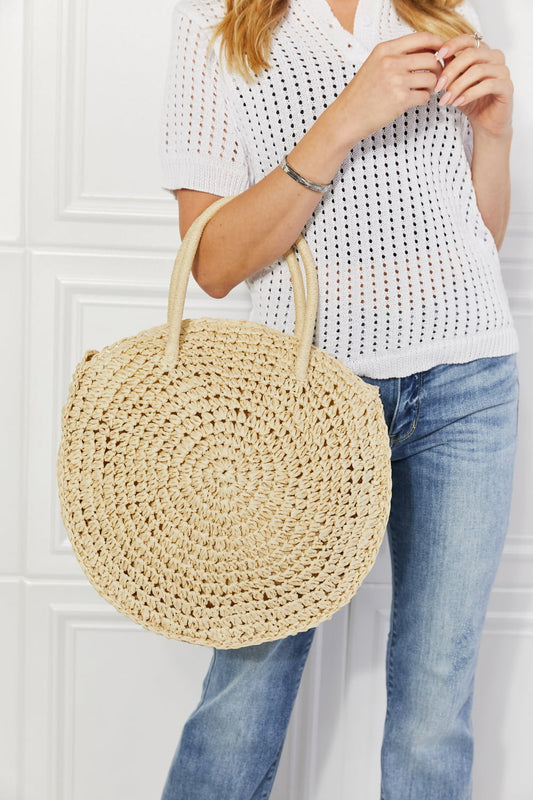 Justin Taylor Beach Date Straw Rattan Handbag in Ivory Ivory One Size Easy Apparels