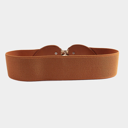 Alloy Leaf Buckle Elastic Belt Easy Apparels