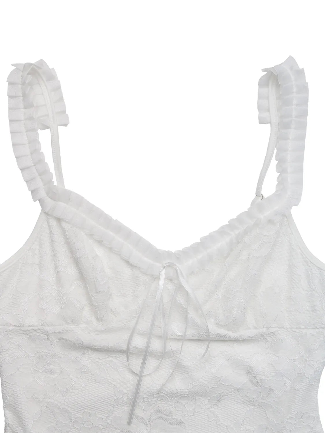 Trendsi Lace Frill Strap Bodysuit