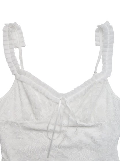 Trendsi Lace Frill Strap Bodysuit