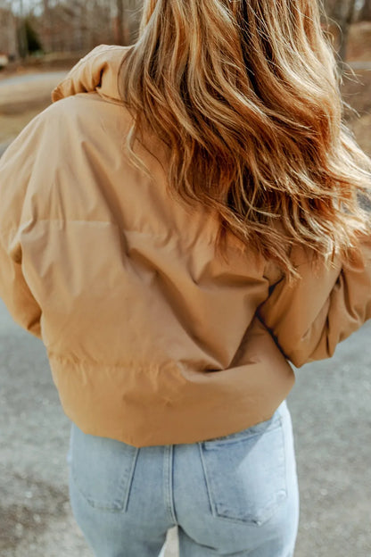 Zip Up Collared Neck Coat with Pockets Easy Apparels