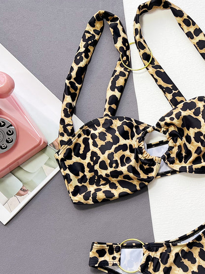 Leopard Ring Detail Bikini Set Easy Apparels