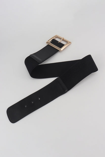 Rectangle Buckle Elastic Wide Belt Easy Apparels