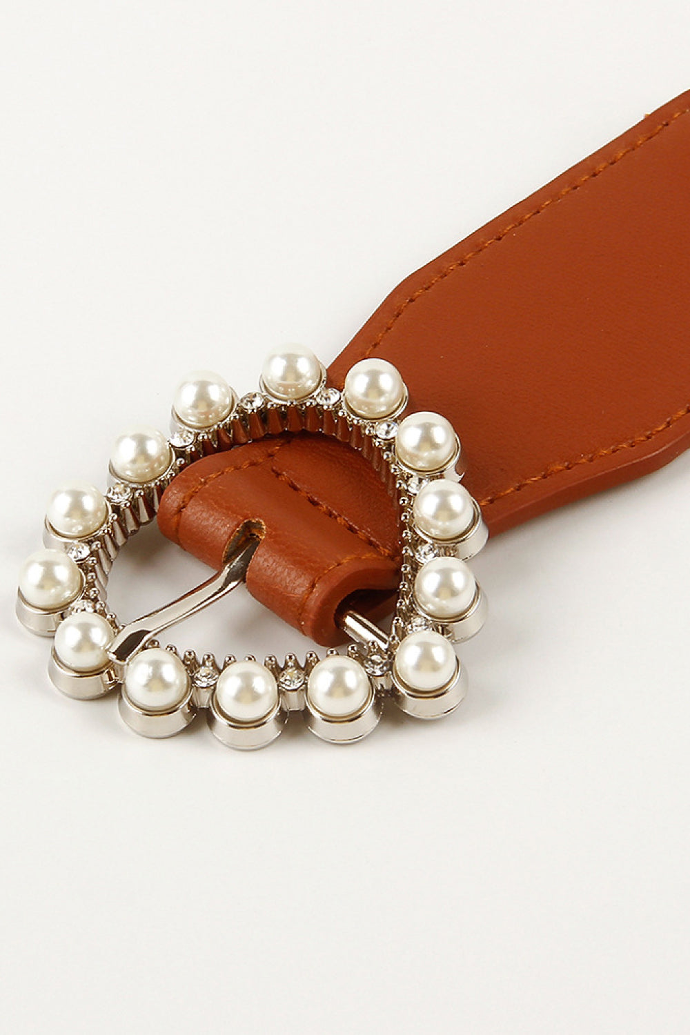 Pearl Heart Buckle Elastic Belt Easy Apparels