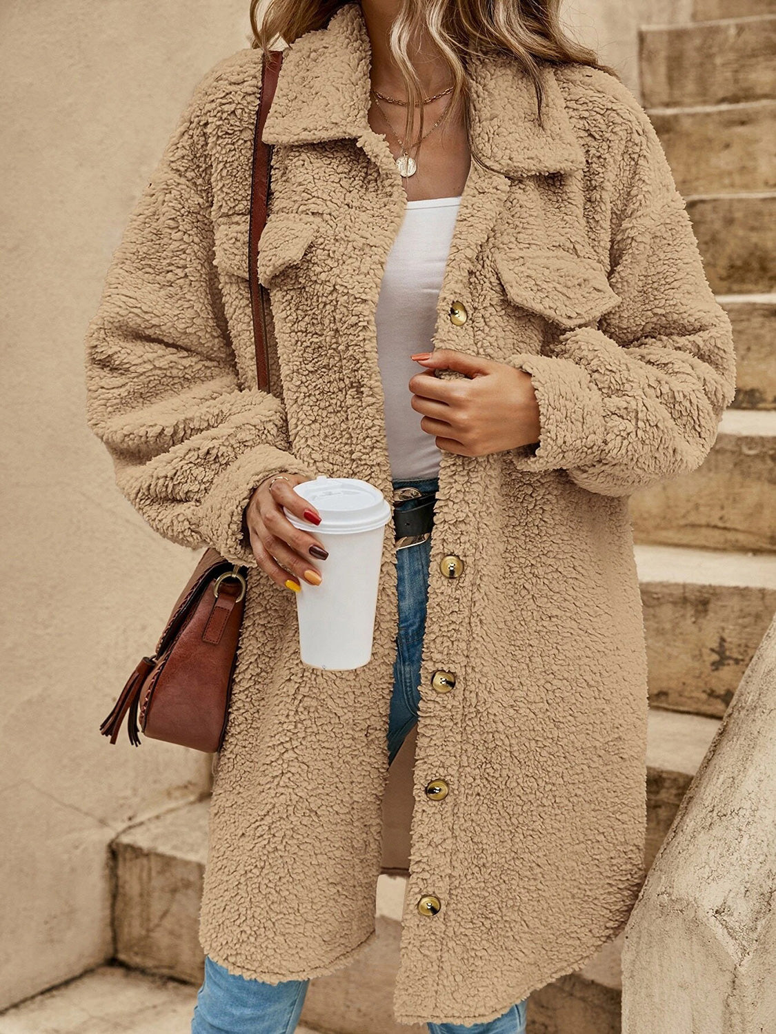 Collared Button Down Coat Easy Apparels