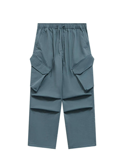 Men's Wide Leg Cargo Pants Gray And Blue Easy Apparels